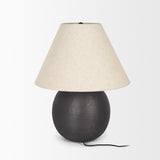 Sadiyah Black Brushed Metal with Beige Shade Table Lamp 70750 Mercana