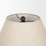 Sadiyah Black Brushed Metal with Beige Shade Table Lamp 70750 Mercana