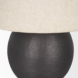 Sadiyah Black Brushed Metal with Beige Shade Table Lamp 70750 Mercana