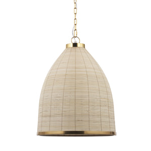 Mercana Saliha Cane w/ Brass Metal Pendant Light 70752