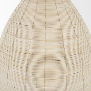 Mercana Saliha Pendant Light – Handwoven Natural Shade with Brass Wire Cage for Modern Rustic Ambiance 70752