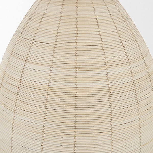 Mercana Saliha Pendant Light – Handwoven Natural Shade with Brass Wire Cage for Modern Rustic Ambiance 70752