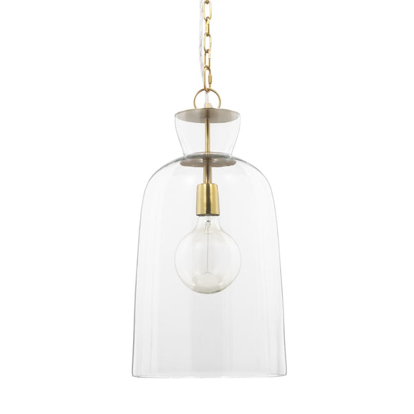 Mercana Sadah Pendant Light - Refined Elegance with Mouthblown Shade for Modern & Transitional Spaces Glass | Gold Metal | Tall 70754