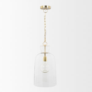 Mercana Sadah Pendant Light - Refined Elegance with Mouthblown Shade for Modern & Transitional Spaces Glass | Gold Metal | Tall 70754