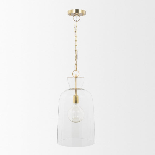 Mercana Sadah Pendant Light - Refined Elegance with Mouthblown Shade for Modern & Transitional Spaces Glass | Gold Metal | Tall 70754