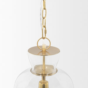 Mercana Sadah Pendant Light - Refined Elegance with Mouthblown Shade for Modern & Transitional Spaces Glass | Gold Metal | Tall 70754