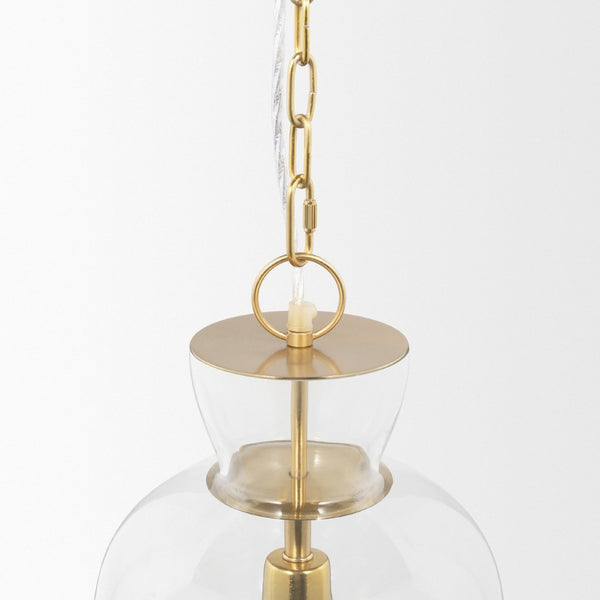 Mercana Sadah Pendant Light - Refined Elegance with Mouthblown Shade for Modern & Transitional Spaces Glass | Gold Metal | Tall 70754