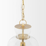 Sadah Tall Clear Blown Glass with Gold Metal Pendant Light 70754 Mercana