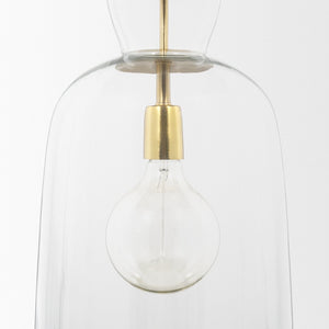 Mercana Sadah Pendant Light - Refined Elegance with Mouthblown Shade for Modern & Transitional Spaces Glass | Gold Metal | Tall 70754