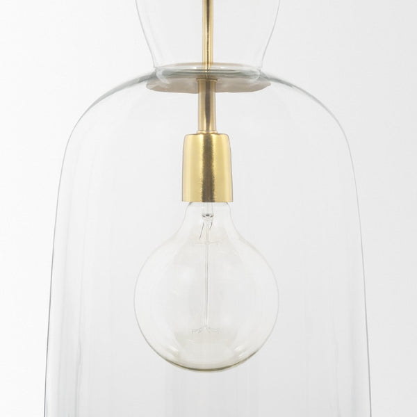 Mercana Sadah Pendant Light - Refined Elegance with Mouthblown Shade for Modern & Transitional Spaces Glass | Gold Metal | Tall 70754