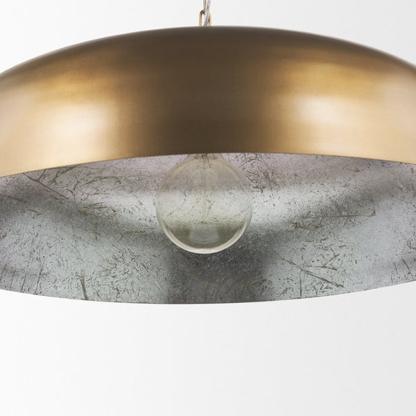 Mercana Sanne Stunning Pendant Light Fixture with Luxe Metallic Finish for Dining Rooms and Foyers Gold Metal | Silver Foil | Wide 70758