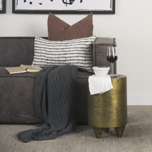 Mercana Rosh Textured Accent Table with Vintage Glamour for Stylish Spaces - Durable & Versatile Design 70741