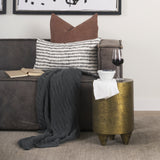 Rosh Textured Gold Metal with Acid Wash Accent Table 70741 Mercana