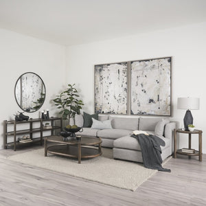 Mercana Romi Elegant Oval Console Table with 3-Tier Design for Stylish Entryway and Living Room Storage 70640