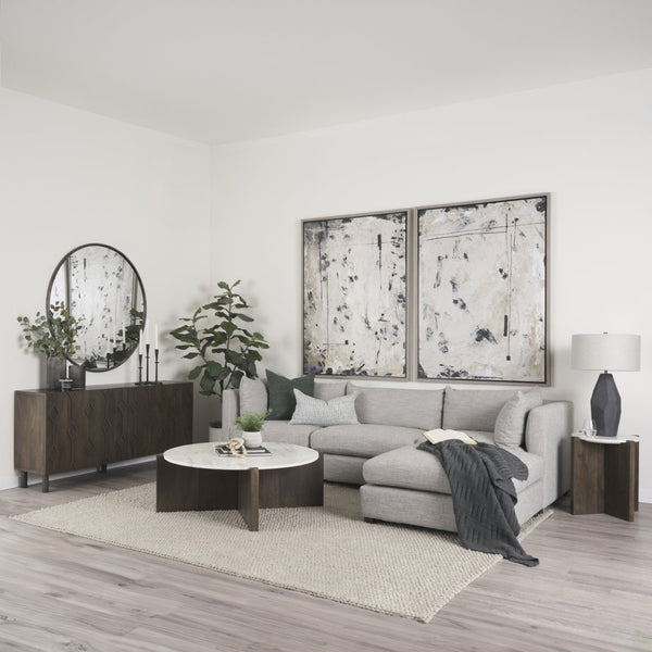 Mercana Heera Sideboard with Artisanal CNC-Carved Diamond Motif for Elegant Storage and Display Solutions Dark Brown 70646