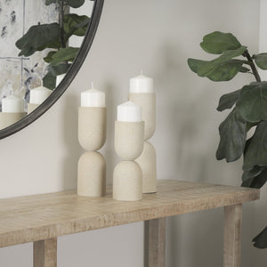 Mercana Qamra Textured Metal Pillar Candle Holder – Modern, Minimalist Design for Elegant Home Décor Display 70710