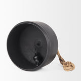 Quincy Large Matte Black Metal Decorative Bell Object 70654 Mercana