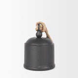 Quincy Medium Matte Black Metal Decorative Bell Object 70655 Mercana