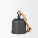 Quincy Medium Matte Black Metal Decorative Bell Object 70655 Mercana