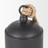 Quincy Medium Matte Black Metal Decorative Bell Object 70655 Mercana