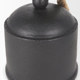 Quincy Medium Matte Black Metal Decorative Bell Object 70655 Mercana