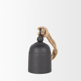 Quincy Small Matte Black Metal Decorative Bell Object 70656 Mercana