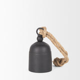 Quincy Small Matte Black Metal Decorative Bell Object 70656 Mercana