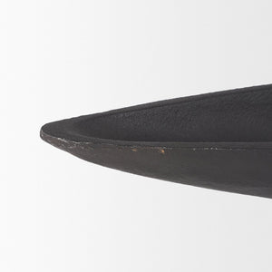 Mercana Piero Decorative Canoe-Shaped Bowl: Sculptural Aluminum Accent for Modern Tabletop Elegance Matte Black Metal | Large 70658
