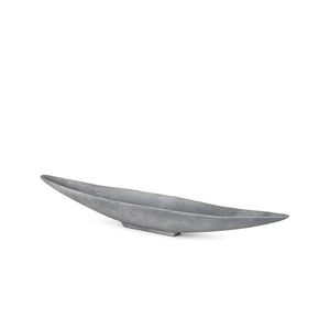 Mercana Piero Canoe-Shaped Decorative Bowl: Modern Minimalist Accent for Stylish Home Décor and Centerpieces Concrete Finish | Small 70659