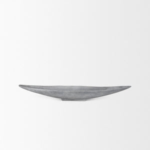 Mercana Piero Canoe-Shaped Decorative Bowl: Modern Minimalist Accent for Stylish Home Décor and Centerpieces Concrete Finish | Small 70659