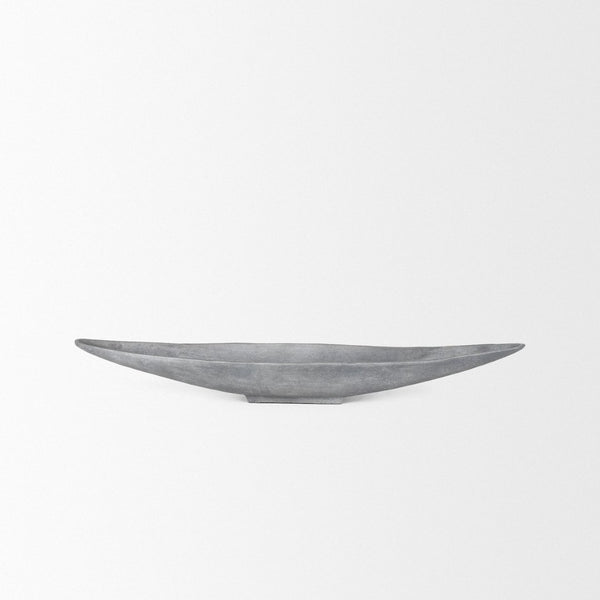 Mercana Piero Canoe-Shaped Decorative Bowl: Modern Minimalist Accent for Stylish Home Décor and Centerpieces Concrete Finish | Small 70659