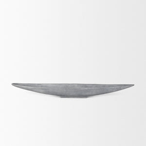 Mercana Piero Canoe-Shaped Decorative Bowl: Modern Minimalist Accent for Stylish Home Décor and Centerpieces Concrete Finish | Large 70660
