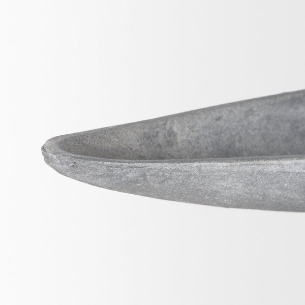 Mercana Piero Canoe-Shaped Decorative Bowl: Modern Minimalist Accent for Stylish Home Décor and Centerpieces Concrete Finish | Large 70660