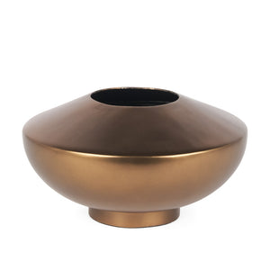 Mercana Quiana Large Gold Metal Vase - A Stunning Minimalist Accent for Modern Decor and Dried Botanicals Brushed Gold Metal | Large 70662