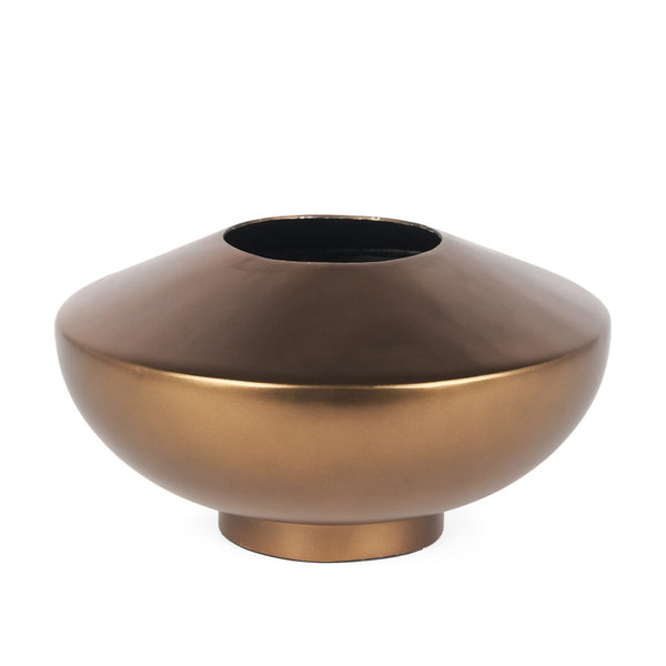 Mercana Quiana Large Gold Metal Vase - A Stunning Minimalist Accent for Modern Decor and Dried Botanicals Brushed Gold Metal | Large 70662