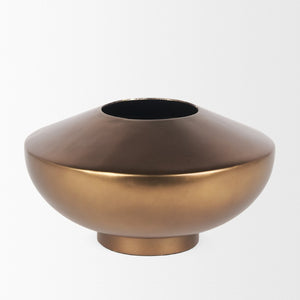 Mercana Quiana Large Gold Metal Vase - A Stunning Minimalist Accent for Modern Decor and Dried Botanicals Brushed Gold Metal | Large 70662