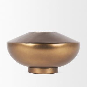 Mercana Quiana Large Gold Metal Vase - A Stunning Minimalist Accent for Modern Decor and Dried Botanicals Brushed Gold Metal | Large 70662