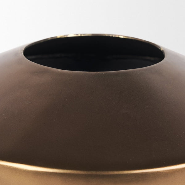 Mercana Quiana Large Gold Metal Vase - A Stunning Minimalist Accent for Modern Decor and Dried Botanicals Brushed Gold Metal | Large 70662