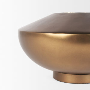 Mercana Quiana Large Gold Metal Vase - A Stunning Minimalist Accent for Modern Decor and Dried Botanicals Brushed Gold Metal | Large 70662