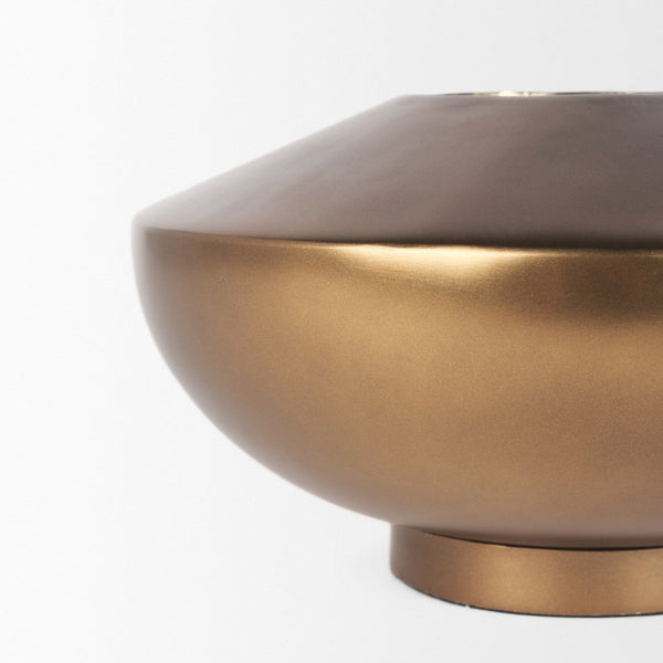 Mercana Quiana Large Gold Metal Vase - A Stunning Minimalist Accent for Modern Decor and Dried Botanicals Brushed Gold Metal | Large 70662