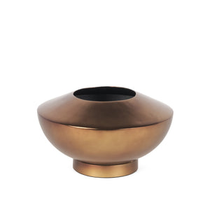 Mercana Quiana Large Gold Metal Vase - A Stunning Minimalist Accent for Modern Decor and Dried Botanicals Brushed Gold Metal | Medium 70663