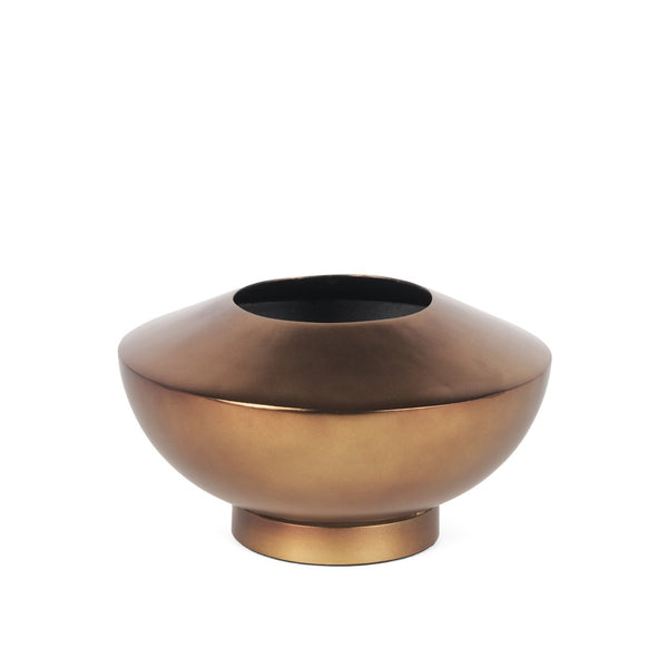Mercana Quiana Large Gold Metal Vase - A Stunning Minimalist Accent for Modern Decor and Dried Botanicals Brushed Gold Metal | Medium 70663