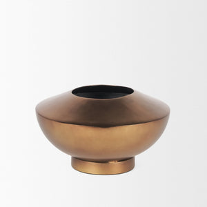 Mercana Quiana Large Gold Metal Vase - A Stunning Minimalist Accent for Modern Decor and Dried Botanicals Brushed Gold Metal | Medium 70663