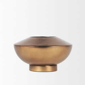 Mercana Quiana Large Gold Metal Vase - A Stunning Minimalist Accent for Modern Decor and Dried Botanicals Brushed Gold Metal | Medium 70663