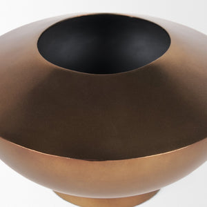 Mercana Quiana Large Gold Metal Vase - A Stunning Minimalist Accent for Modern Decor and Dried Botanicals Brushed Gold Metal | Medium 70663