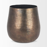 Quade Large Textured Gold Metal Planter 70664 Mercana