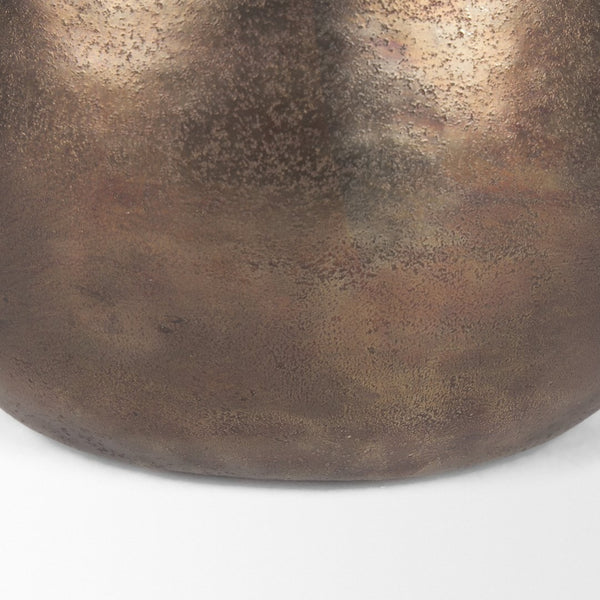 Mercana Quade Textured Gold Planter – Sculptural Heavy Cast Aluminum Decor for Indoor Spaces and Botanicals Antiqued Gold | Metal | Large 70664