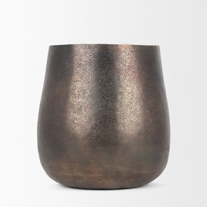 Mercana Quade Textured Gold Planter – Sculptural Heavy Cast Aluminum Decor for Indoor Spaces and Botanicals Antiqued Gold | Metal | Small 70665