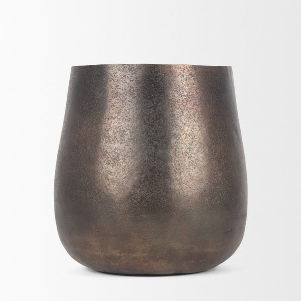 Mercana Quade Textured Gold Planter – Sculptural Heavy Cast Aluminum Decor for Indoor Spaces and Botanicals Antiqued Gold | Metal | Small 70665