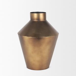 Mercana Perrin Decorative Vase - Modern Minimalist Accent in Chic Gold Finish for Stylish Home Decor 70667